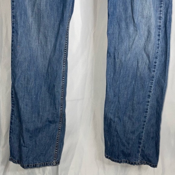 Levi's 505 Jean Straight Leg Regular Fit High Rise Zipper Fly Demin Blue Jeans - Picture 4 of 10